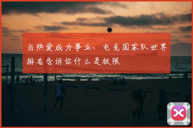 当热爱成为事业,电竞国家队世界排名告诉你什么是极限